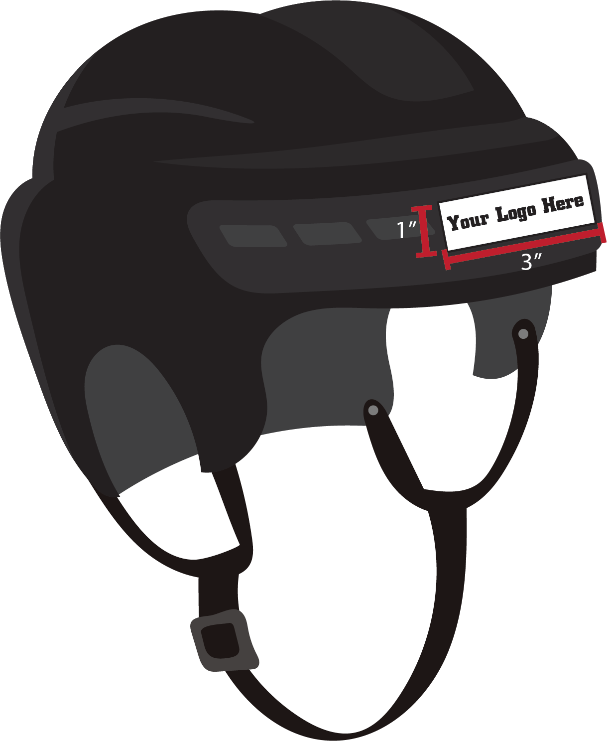 1"x3" Hockey Helmet Stickers
